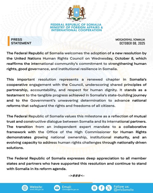 Press Statement (for immediate release)