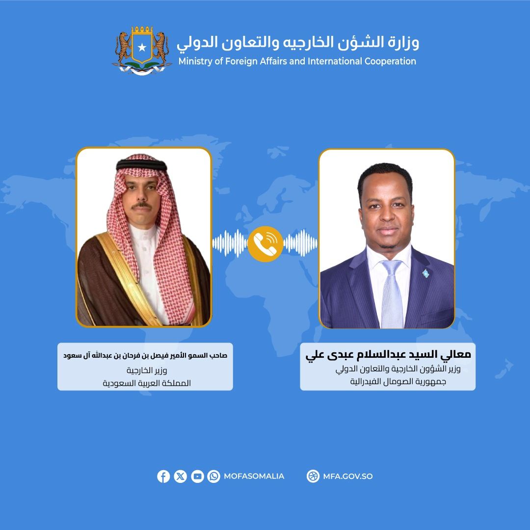 Somali FM Holds Telephone Talk with Saudi Counterpart on Regional Developments