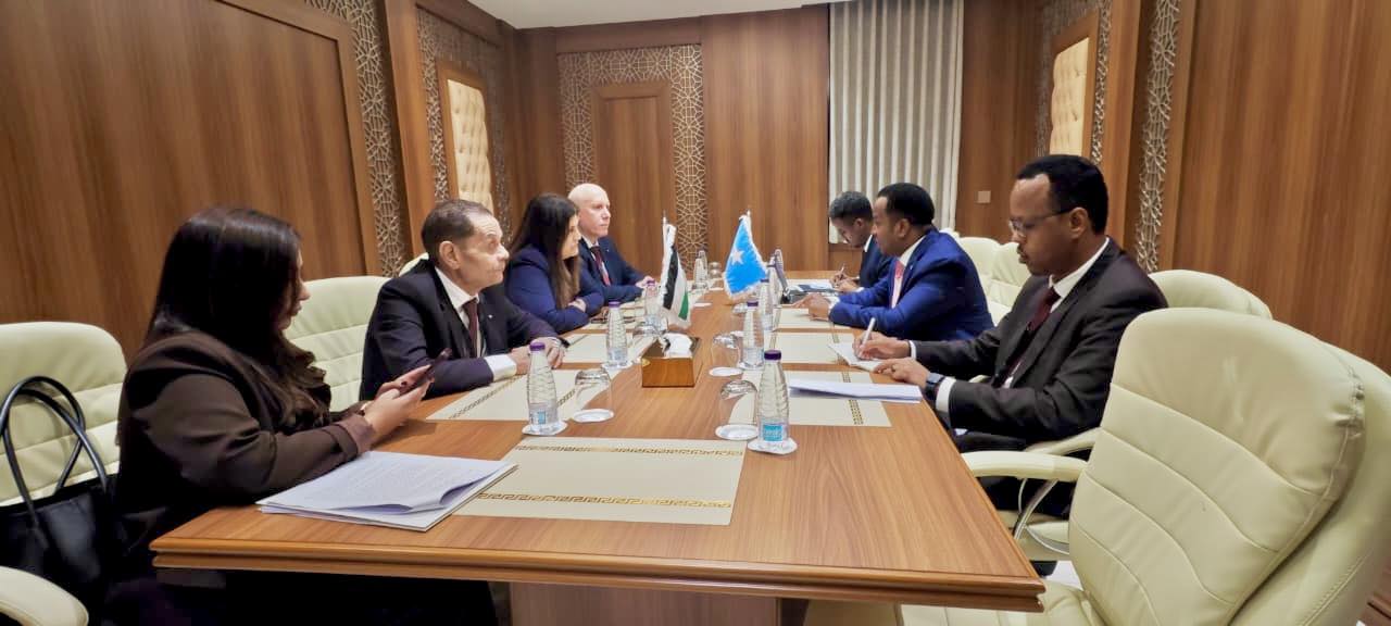 Minister of Foreign Affairs and International Cooperation, H.E. Abdisalam Abdi Ali, met on Saturday evening in Jeddah with H.E. Dr. Varsen Aghabekian Shahin, Minister of Foreign Affairs and Expatriates of the brotherly State of Palestine